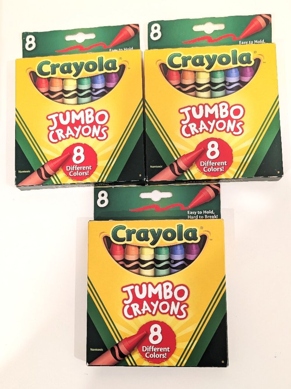 Vintage Crayola Jumbo Crayons - 8 Count Box (Pack of 3) New Non-toxic Kids Art